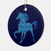 Blue Fire Unicorn Round Ornament (Links)