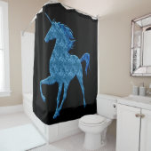 Blue Fire Unicorn Shower-gordijn Douchegordijn (In situ)