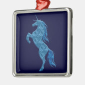 Blue Fire Unicorn Square Ornament (Links)