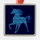Blue Fire Unicorn Square Ornament (Voorkant)
