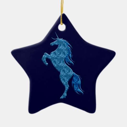Blue Fire Unicorn Star Ornament (Voorkant)
