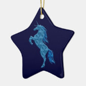 Blue Fire Unicorn Star Ornament (Links)