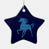 Blue Fire Unicorn Star Ornament (Voorkant)