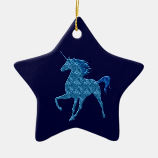Blue Fire Unicorn Star Ornament (Voorkant)