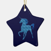 Blue Fire Unicorn Star Ornament (Links)