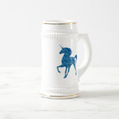 Blue Fire Unicorn Stein Bierpul (Voorkant rechts)