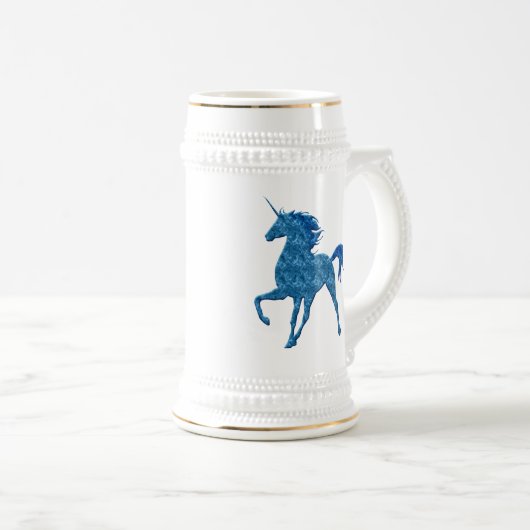 Blue Fire Unicorn Stein Bierpul (Voorkant rechts)