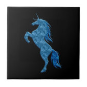 Blue Fire Unicorn Tile Tegeltje (Voorkant)