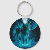 Blue Fire Wolf Sleutelhanger (Voorkant)