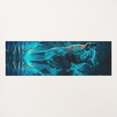 Blue Fire Wolf Yogamat (Achterkant (horizontaal))