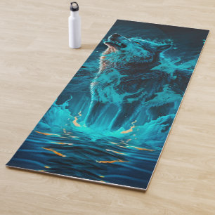 Blue Fire Wolf Yogamat