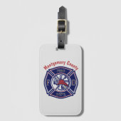 Blue Firefighter Badge Logo Gepersonaliseerd Bagagelabel (Voorkant (verticaal))
