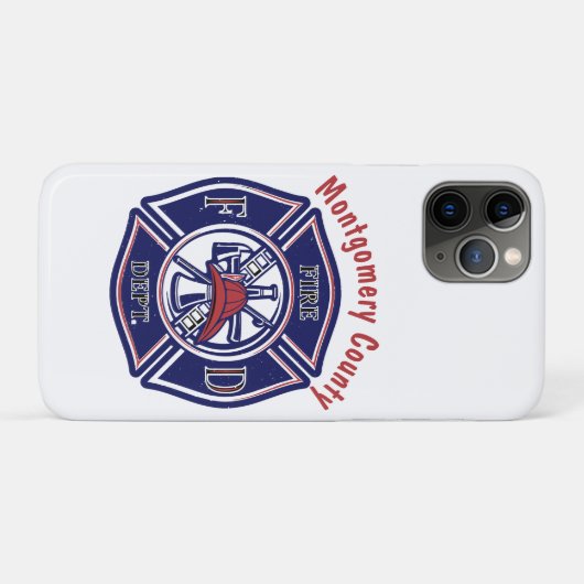 Blue Firefighter Badge Logo Persoonlijk Case-Mate iPhone Case (Achterkant (horizontaal))
