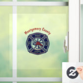 Blue Firefighter Badge Logo Raamsticker (Huis)