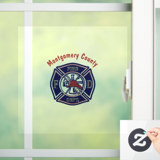 Blue Firefighter Badge Logo Raamsticker (Huis)