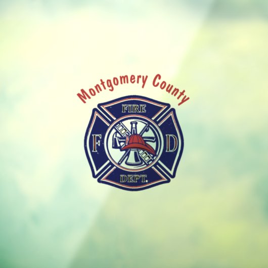 Blue Firefighter Badge Logo Raamsticker (Vel 3)