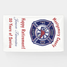 Blue Firefighter Badge Logo Retirement Party Spandoek