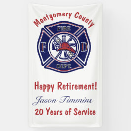 Blue Firefighter Badge Logo Retirement Party Spandoek