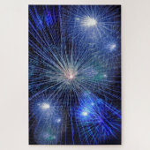 Blue fireworks at night jigsaw puzzel (Verticaal)