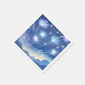 Blue Fireworks | Firework Celebration Watercolor Servet (Hoek)