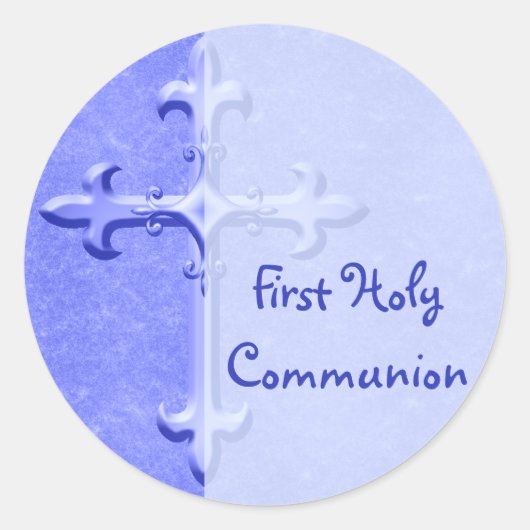 Blue First Holy Communion Sticker (Voorkant)