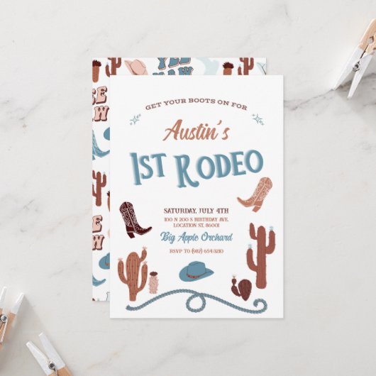 Blue First Rodeo Kaart (Voorkant / Achterkant in situ)