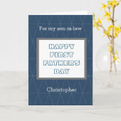 Blue First Vaderdag Son in de rechten Kaart (Gele Bloem)