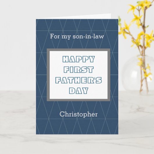 Blue First Vaderdag Son in de rechten Kaart (Gele Bloem)