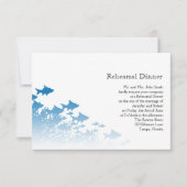 Blue Fish and Coral Wedding Rehearsal Kaart (Voorkant)