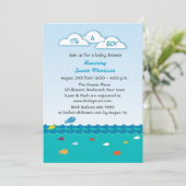 Blue Fish Baby Boy Shower Kaart (Staand voorkant)