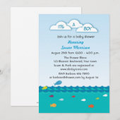 Blue Fish Baby Boy Shower Kaart (Voorkant / Achterkant)