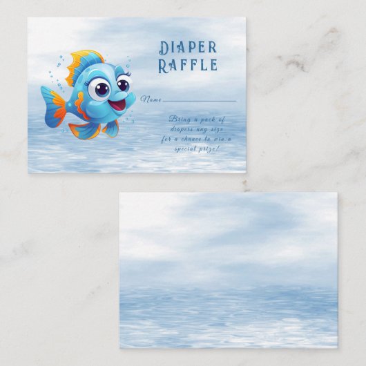 Blue Fish Baby shower Behuizing Kaart (Voorkant / Achterkant)