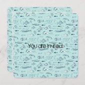 Blue Fish-Baby shower Kaart (Voorkant / Achterkant)