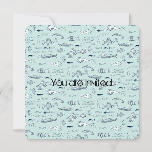 Blue Fish-Baby shower Kaart (Voorkant)