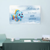 Blue Fish Baby shower Welkom Spandoek (Beurs)