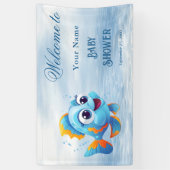 Blue Fish Baby shower Welkom Spandoek (Verticaal)
