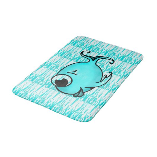 Blue Fish Bath Mat (Gekanteld)