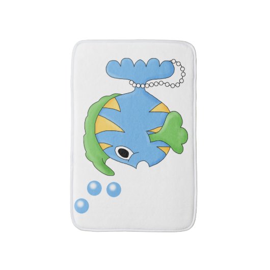 Blue Fish Bath Mat (Voorkant Verticaal)