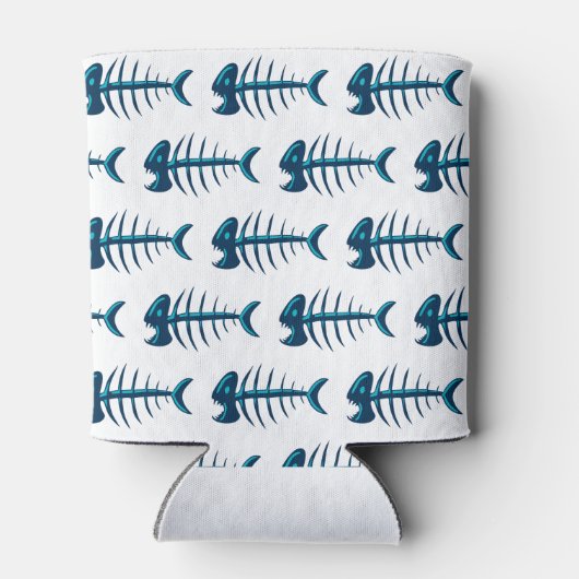 Blue Fish Botten Patroon Gepersonaliseerd Blikjeskoeler (Achterkant)