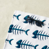 Blue Fish Botten Patroon Gepersonaliseerd Strandlaken (In situ)