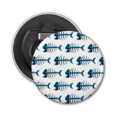 Blue Fish Botten Pattern Button Flesopener (Voorkant)