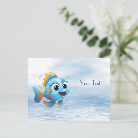Blue Fish-Briefkaart Briefkaart (Staand voorkant)