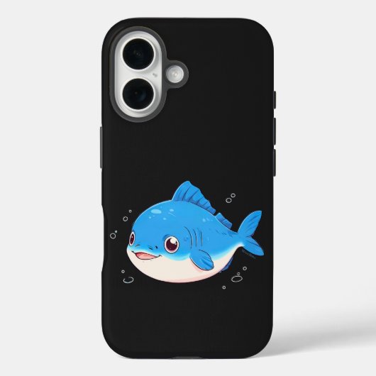 Blue Fish Drawing, Cartoon Style Case-Mate iPhone Case (Achterkant)