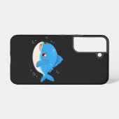 Blue Fish Drawing, Cartoon Style Samsung Galaxy Hoesje (Achterkant horizontaal)