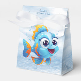 Blue Fish Favor Box Bedankdoosjes
