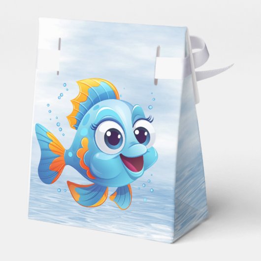 Blue Fish Favor Box Bedankdoosjes (Achterkant)