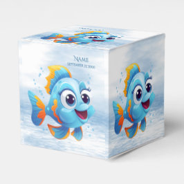Blue Fish Favor Box Bedankdoosjes