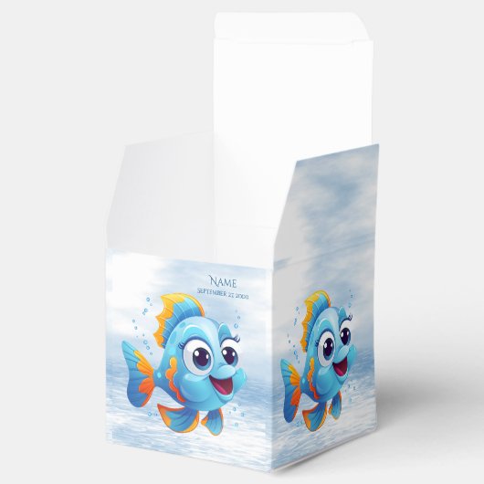 Blue Fish Favor Box Bedankdoosjes (Geopend)