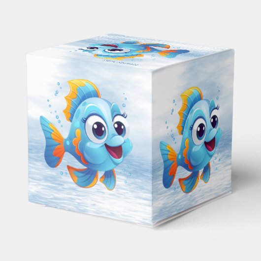 Blue Fish Favor Box Bedankdoosjes (Achterkant)