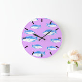 Blue fish on lilac grote klok (Huis)